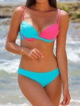 Paola ярко-розовый с голубым купальник (лиф+плавки)